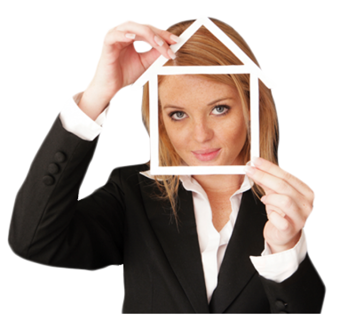 woman with house face